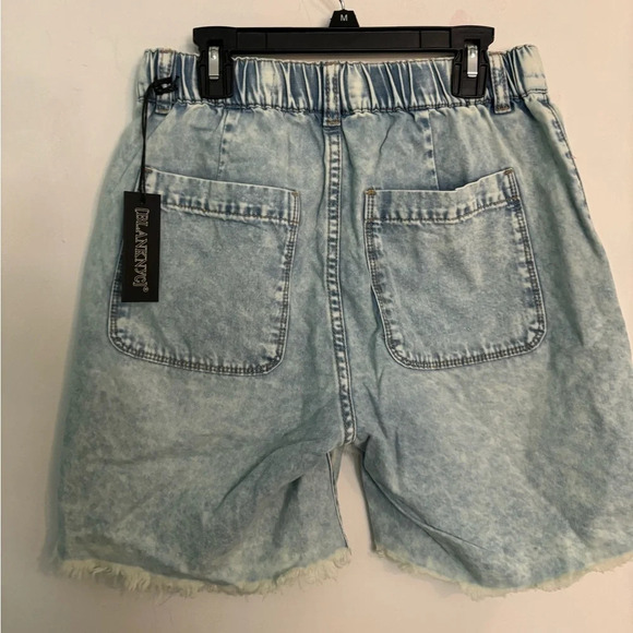 NWT BlankNYC sz XS frayed hem jean shorts with drawstring - Picture 4 of 5